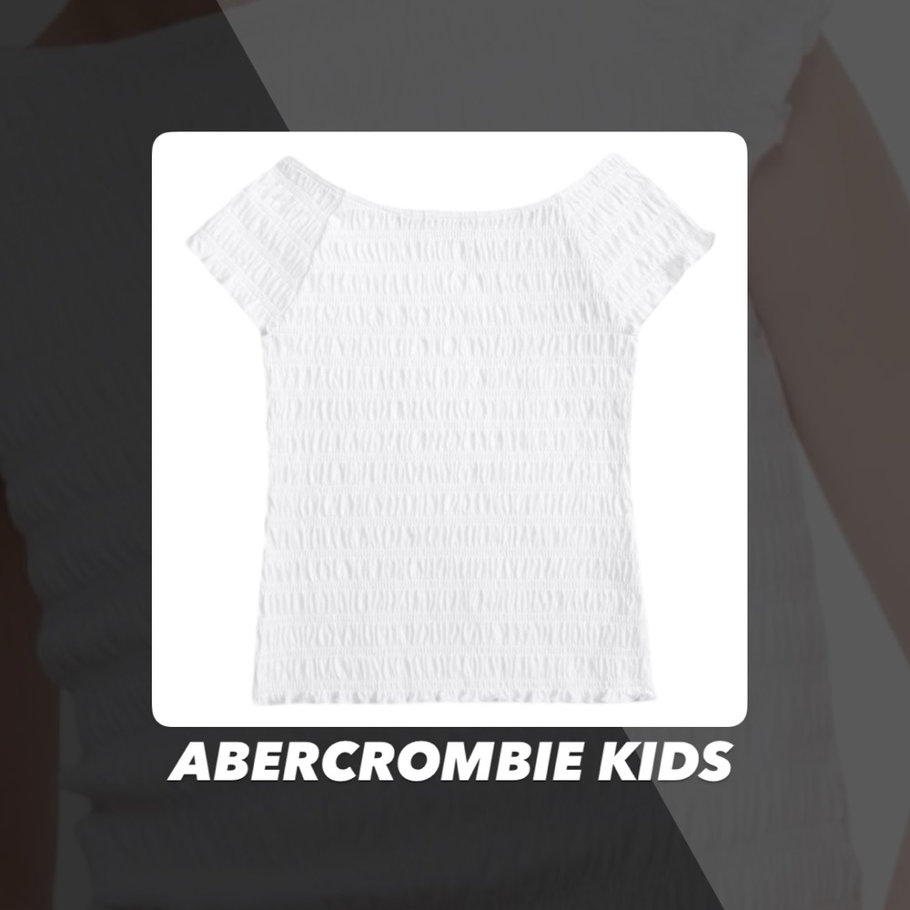 EUC Abercrombie Kids White Smocked Tee